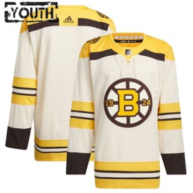 Adidas Maillot de Hockey Boston Bruins Personnaliser 100th Anniversary 2023-24 Cream Authentic - Enfant